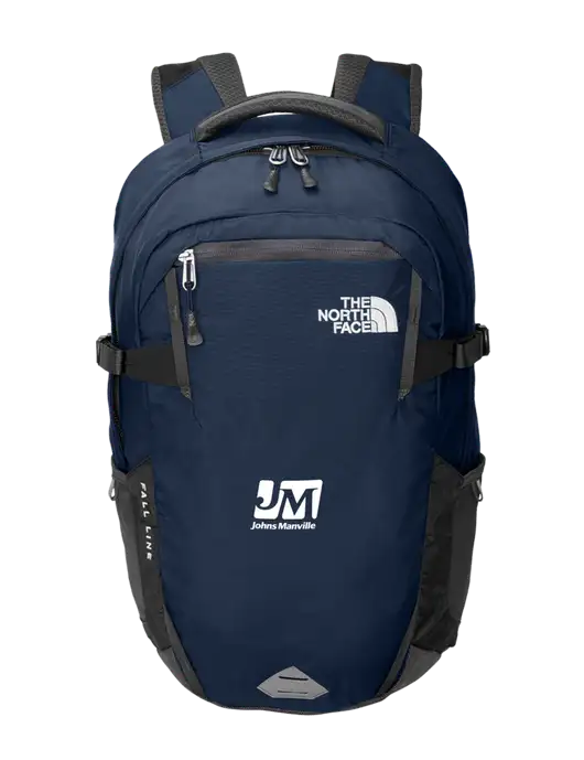 North Face Fall Line Navy and Dark Grey Backpack w/Johns Manville Logo