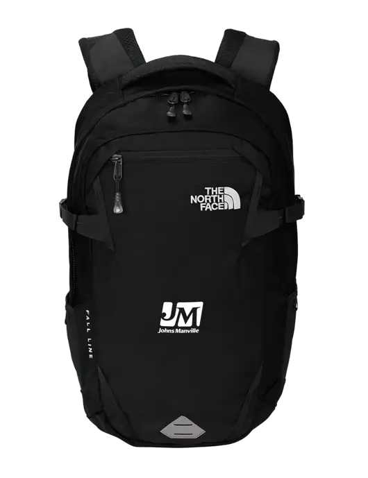 North Face Fall Line Black Backpack w/Johns Manville Logo