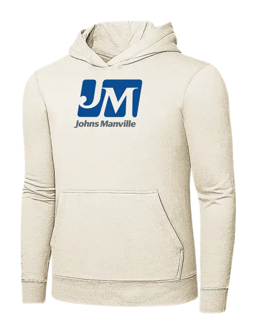 Very Light Tan 7.8 oz Ring Spun Hooded Sweatshirt w/Johns Manville Logo