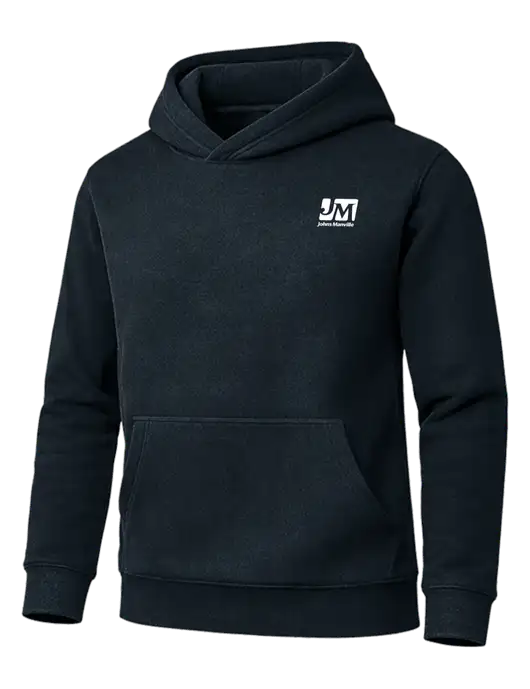 Cornerstone Dark Navy Tough Heavyweight Fleece Pullover Hoodie w/Johns Manville Logo