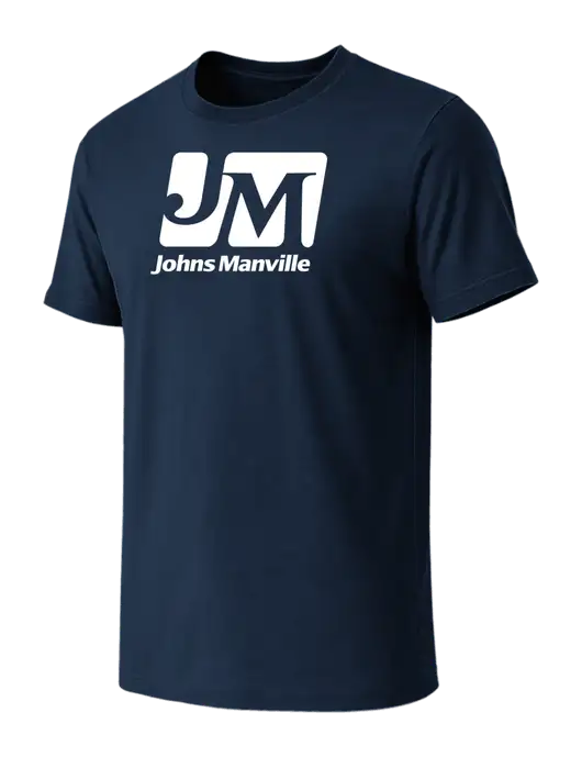 BELLA+CANVAS Navy CVC Short Sleeve Tee w/Johns Manville Logo
