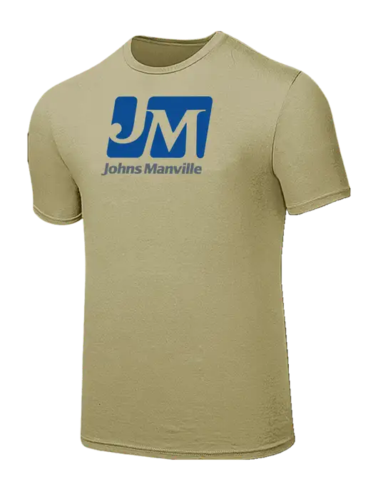 Seriously Soft Tan T-Shirt w/Johns Manville Logo
