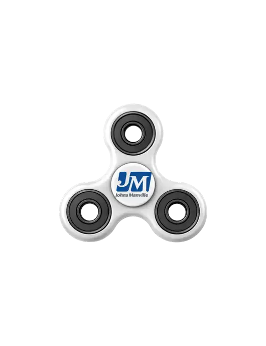 White Fidget Spinner w/Johns Manville Logo