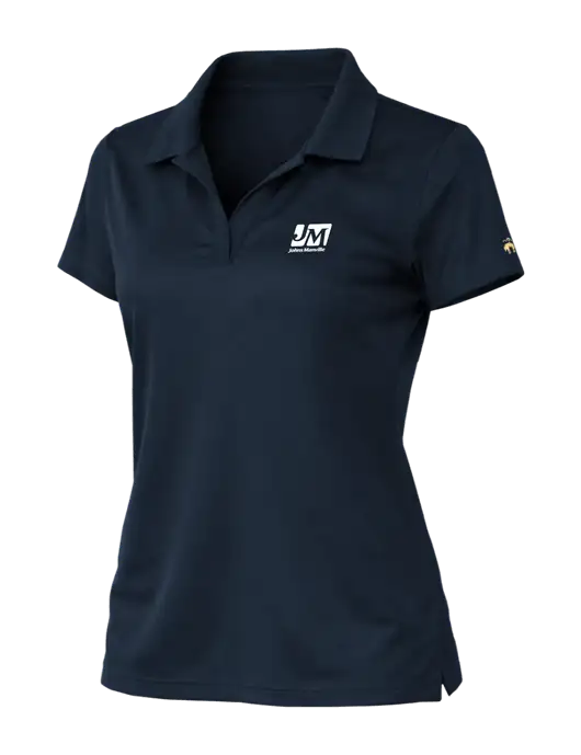 Brooks Brothers Womens Mesh Pique Performance Dark Navy Polo w/Johns Manville Logo