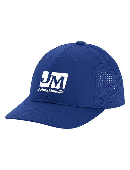 Pro-Cut Structured Snapback with Pinhole Mesh Dark Royal Cap w/Johns Manville Logo