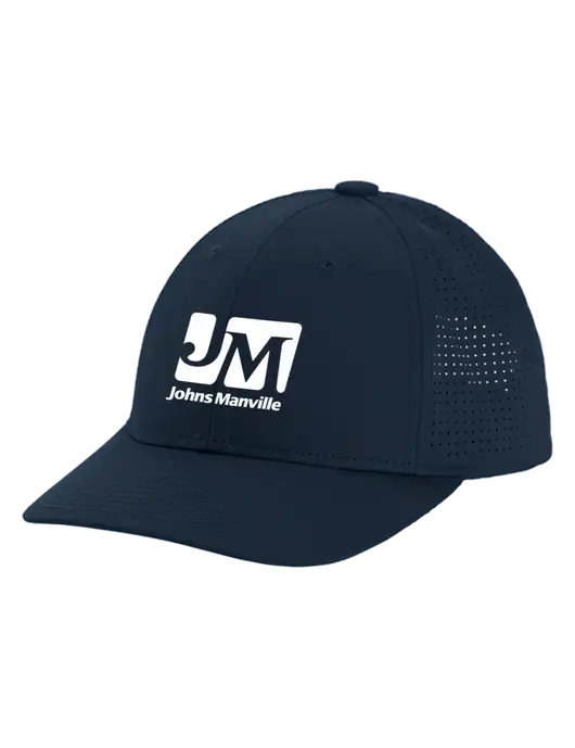 Pro-Cut Structured Snapback with Pinhole Mesh Dark Navy Cap w/Johns Manville Logo
