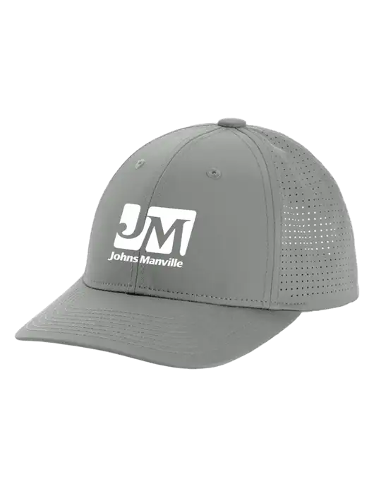 Pro-Cut Structured Snapback with Pinhole Mesh Medium Grey Cap w/Johns Manville Logo