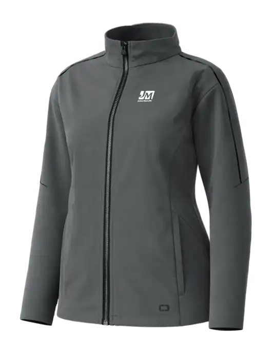 OGIO Womens Commuter Full-Zip Soft Shell Dark Grey Jacket w/Johns Manville Logo