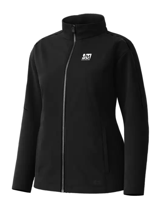 OGIO Womens Commuter Full-Zip Soft Shell Black Jacket w/Johns Manville Logo