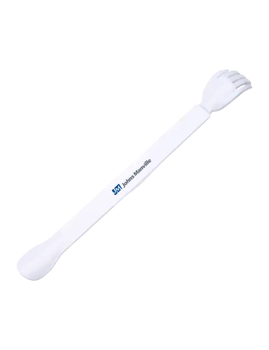 EasyReach White Back Scratcher with Shoehorn w/Johns Manville Logo