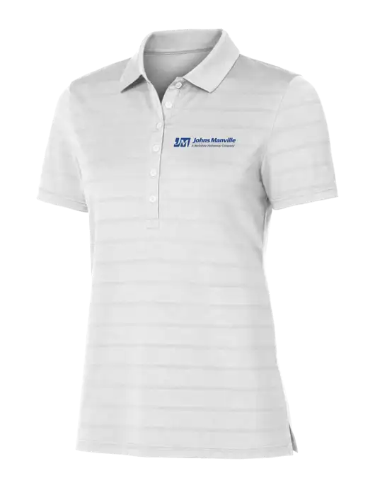 Callaway Womens Bright White Ventilated Polo w/Johns Manville Logo w/Tagline