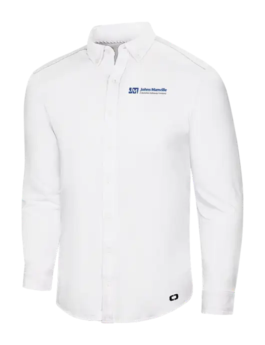 OGIO Bright White Modern Code Stretch Button-Up Shirt w/Johns Manville Logo w/Tagline
