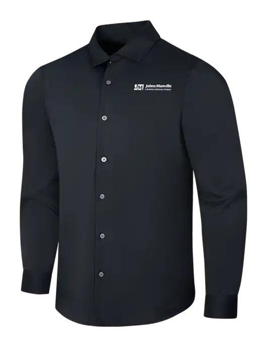 Black City Stretch Shirt w/Johns Manville Logo w/Tagline