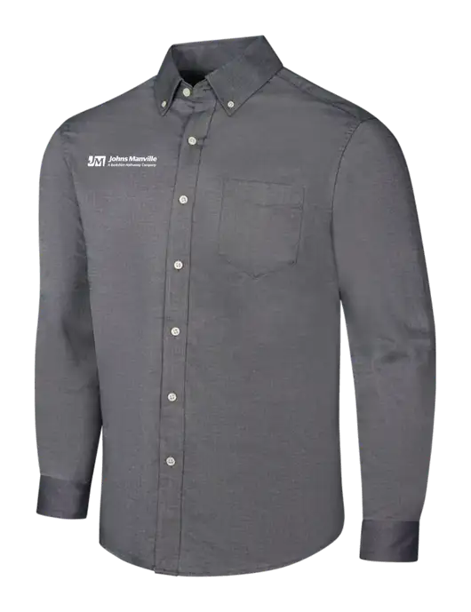 Dark Grey SuperPro Oxford Shirt w/Johns Manville Logo w/Tagline