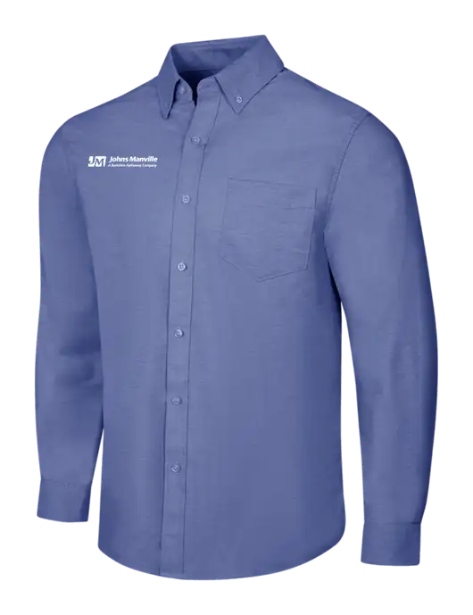 Navy SuperPro Oxford Shirt w/Johns Manville Logo w/Tagline