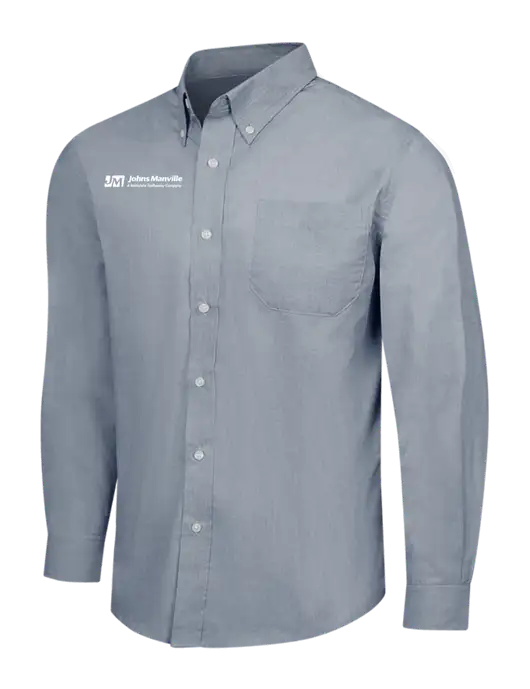 Navy Frost Crosshatch Easy Care Shirt w/Johns Manville Logo w/Tagline