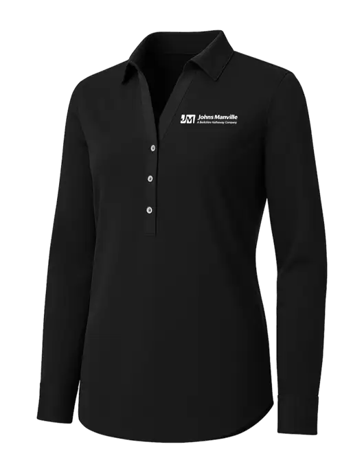 Womens Black City Stretch Shirt w/Johns Manville Logo w/Tagline