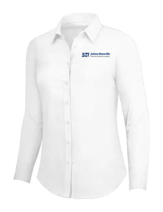 White Womens SuperPro Oxford Shirt w/Johns Manville Logo w/Tagline