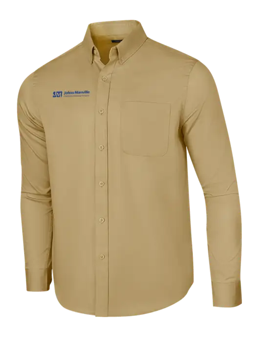 Long Sleeve Dark Tan Superpro React Twill Shirt w/Johns Manville Logo w/Tagline