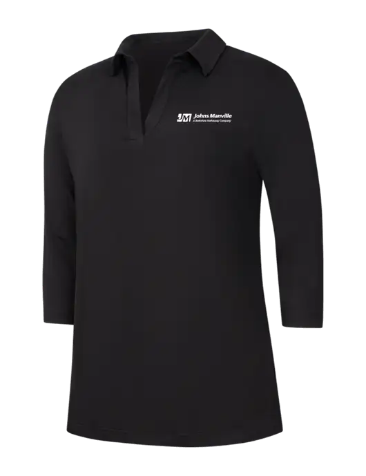 Womens Black Luxe Knit Tunic w/Johns Manville Logo w/Tagline