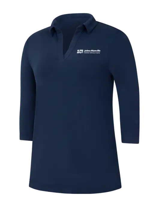 Navy Womens Luxe Knit Tunic w/Johns Manville Logo w/Tagline