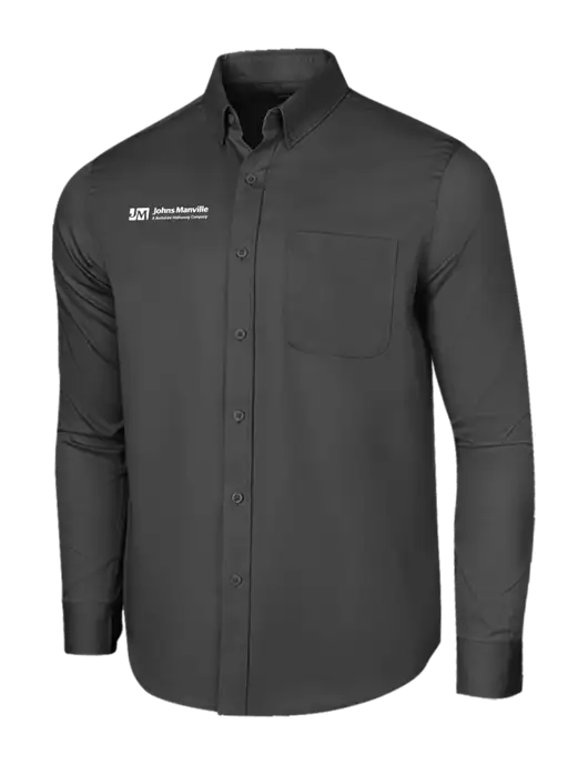 Long Sleeve Dark Grey Superpro React Twill Shirt w/Johns Manville Logo w/Tagline