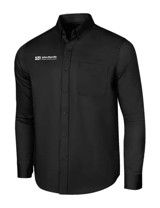 Long Sleeve Deep Black Superpro React Twill Shirt w/Johns Manville Logo w/Tagline