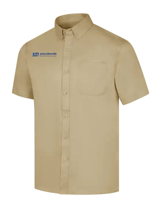 Short Sleeve Dark Tan Superpro React Twill Shirt w/Johns Manville Logo w/Tagline