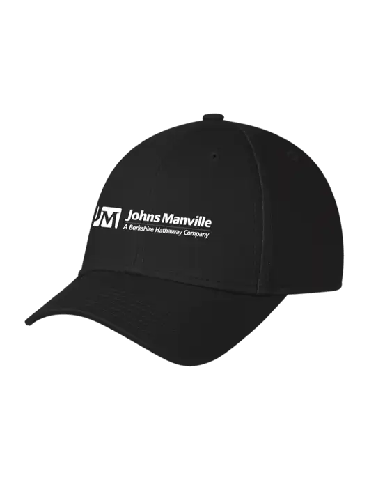 Black Structured Cap Hook & Loop w/Johns Manville Logo w/Tagline