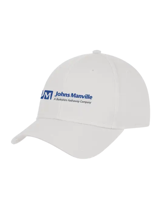 White Structured Cap Hook & Loop w/Johns Manville Logo w/Tagline