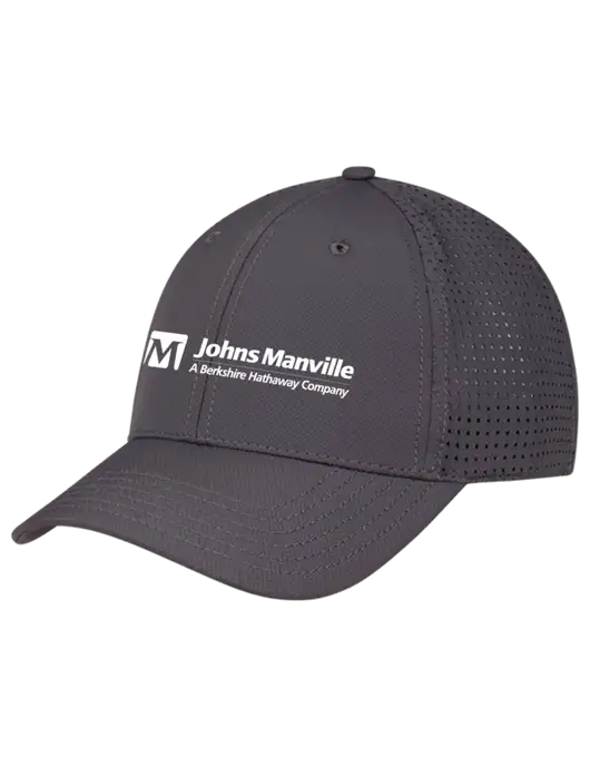 Charcoal Performance Stretchable Cap Hook & Loop w/Johns Manville Logo w/Tagline