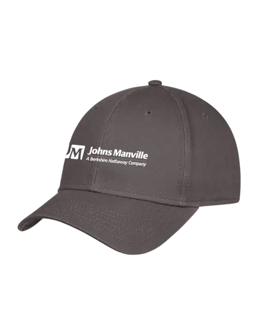 Charcoal Structured Cap Hook & Loop w/Johns Manville Logo w/Tagline