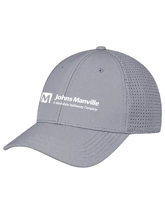 Grey Performance Stretchable Cap Hook & Loop w/Johns Manville Logo w/Tagline