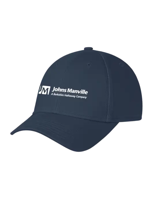 Navy Structured Cap Hook & Loop w/Johns Manville Logo w/Tagline