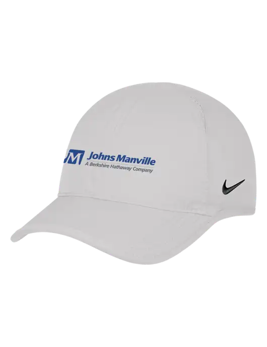 Nike White Featherlight Cap w/Johns Manville Logo w/Tagline