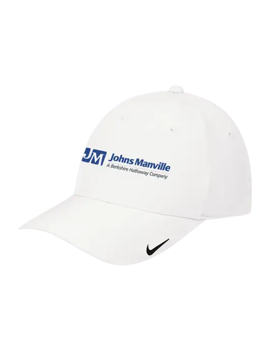Nike White Dri-FIT Legacy Cap w/Johns Manville Logo w/Tagline