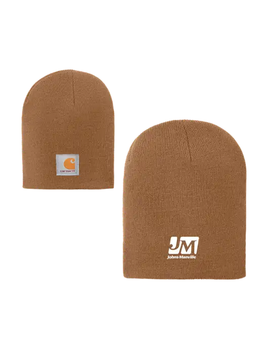 Carhartt Light Brown Acrylic Knit Hat w/Johns Manville Logo