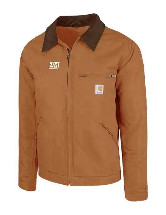 Carhartt Brown Duck Detroit Jacket w/Johns Manville Logo