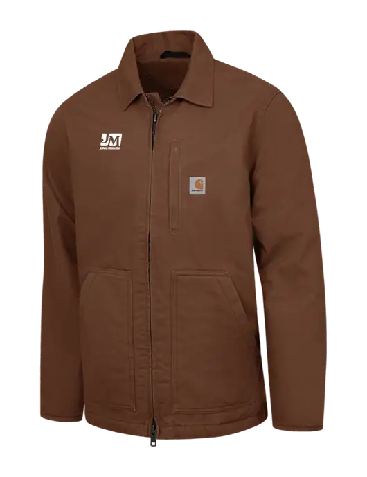 Carhartt Brown Sherpa-Lined Coat w/Johns Manville Logo