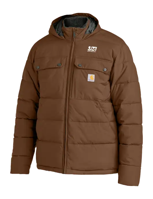Carhartt Montana Brown Insulated Hooded Jacket w/Johns Manville Logo