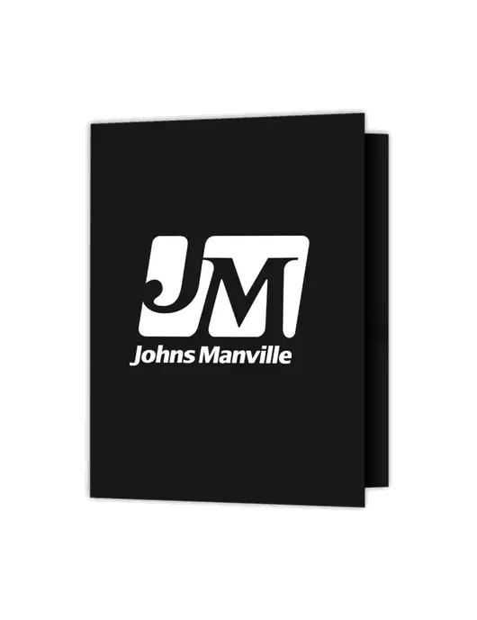 Black Presentation Folder with Dual Pockets w/Johns Manville Logo
