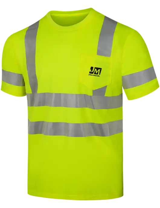 CornerStone Safety Yellow ANSI 107 Class 3 Mesh Tee w/Johns Manville Logo